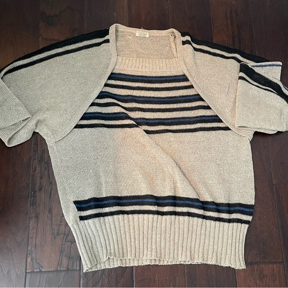 Beige Striped Sweater